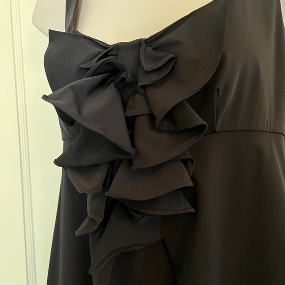 Diane von Furstenberg Black Dress with Ruffled Front NWT - Picture 5 of 10